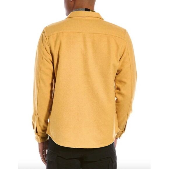 Onia men's apricot yellow essential heavy weight cotton wool button down shacket - Picture 2 of 7
